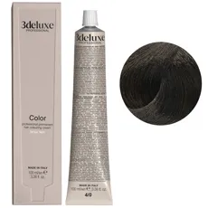 4/0 коричневий натуральний Фарба перманентна для волосся, 100 мл Permanent Hair Color 3deluxe Professional