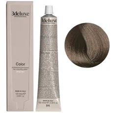 7/1 блондин попелястий Фарба перманентна для волосся, 100 мл Permanent Hair Color 3deluxe Professional