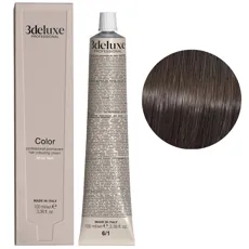 6/1 темний блондин попелястий Фарба перманентна для волосся, 100 мл Permanent Hair Color 3deluxe Professional