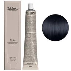 1/10 синьо-чорний попелястий Фарба перманентна для волосся, 100 мл Permanent Hair Color 3deluxe Professional