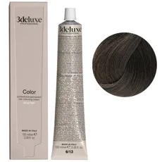 6/13 темний блондин бежевий Фарба перманентна для волосся, 100 мл Permanent Hair Color 3deluxe Professional