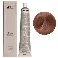 7/43 блондин мідно-золотистий Фарба перманентна для волосся, 100 мл Permanent Hair Color 3deluxe Professional