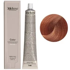 7/44 блондин мідний інтенсивний Фарба перманентна для волосся, 100 мл Permanent Hair Color 3deluxe Professional
