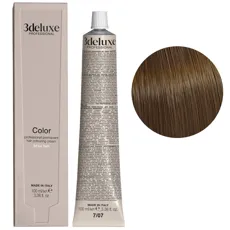 7/07 блондин матовий натуральний Фарба перманентна для волосся, 100 мл Permanent Hair Color 3deluxe Professional