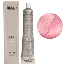Pink Metals (Рожевий металік) Фарба перманентна для волосся, 100 мл Permanent Hair Color 3deluxe Professional