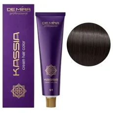 5/1 Середньо-каштановий попелястий Крем-фарба перманентна, 90 мл Cream hair color KASSIA DEMIRA Professional