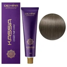 7/1 середній блондин попелястий Крем-фарба перманентна, 90 мл Cream hair color KASSIA DEMIRA Professional