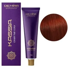 7/4 середній блондин мідний Крем-фарба перманентна, 90 мл Cream hair color KASSIA DEMIRA Professional