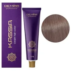7/76 середній блондин  коричнево-фіолетовий Крем-фарба перманентна, 90 мл Cream hair color KASSIA DEMIRA Professional