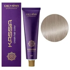 9/1 дуже світлий блондин попелястий Крем-фарба перманентна, 90 мл Cream hair color KASSIA DEMIRA Professional