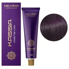 3/65 темно-каштановий фіолетово-червоний Крем-фарба перманентна, 90 мл Cream hair color KASSIA DEMIRA Professional