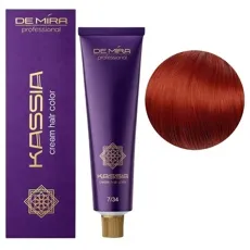 7/34 середній блондин золотисто-мідний Крем-фарба перманентна, 90 мл Cream hair color KASSIA DEMIRA Professional