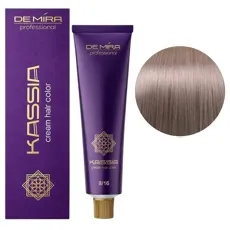 8/16 світлий блондин,попелясто-фіолетовий Крем-фарба перманентна, 90 мл Cream hair color KASSIA DEMIRA Professional
