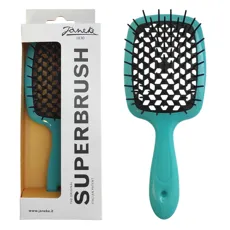 Щітка для волосся продувна ( колір: Бірюзовий з чорною середикою ) TURQUOISE BLACK Standart SUPERBRUSH Janeke