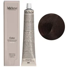 5/8 світло-каштановий коричневий Фарба перманентна для волосся, 100 мл Permanent Hair Color 3deluxe Professional