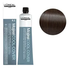 6/1 Темний блондин попелястий Фарба для волосся стійка для сивини, 60 мл  Majirel Cool Cover L`Oreal Professionnel (оновлений формат)