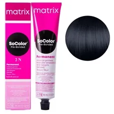 2N чорний натуральний Крем-фарба для волосся, 90 мл SoColor Pre-Bonded MATRIX (оновлений дизайн)