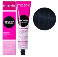1A чорний попелястий Крем-фарба для волосся, 90 мл SoColor Pre-Bonded MATRIX (оновлений дизайн)