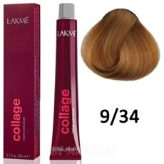 9/34 Дуже світлий блондин золотистисто-мідний  Крем-фарба для волосся стійка, 60 мл Permanent Hair Color COLLAGE LAКME