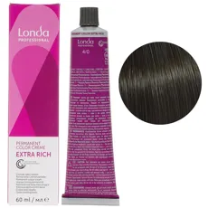 4/0 середній брюнет Стійка фарба для волосся, 60 мл Permanent Color Londa Professional