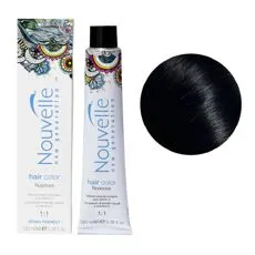 1 чорний натуральний Стійка крем-фарба для волосся, 100 мл Permanent Hair Color Nouvelle