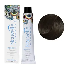 6/0 Насичений темно-русявий Стійка крем-фарба для волосся, 100 мл Permanent Hair Color Nouvelle