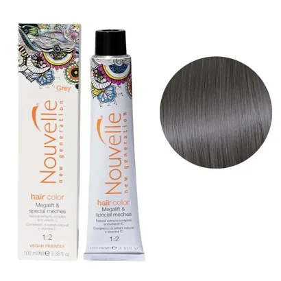Grey (Попеляста) Стійка крем-фарба для волосся, 100 мл Permanent Hair Color Nouvelle