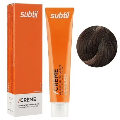 6/7 темний блондин каштановий Стійка крем-фарба для волосся, 60 мл CREME Permanent Hair Color Subtil