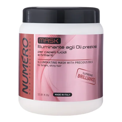 Маска, що надає волоссю блиску з цінними маслами, 1000 мл Illuminating Mask with Precious Oils Illuminating Numero BRELIL Professional