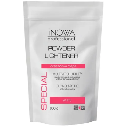Пудра освітлювальна біла з протеїнами молока (6 levels), 800 г White BLOND ARCTIC with milk proteins&nbsp;Powder Lightener jNOWA Professional