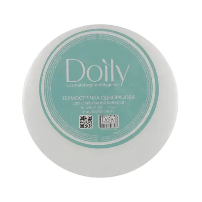 Термострічка для фарбування волосся, 0,1х50 м, біла, 1 рулон Doily