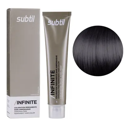 1 чорний Безаміачна стійка крем-фарба для волосся, 60 мл Permanent Hair Color INFINITE SUBTIL