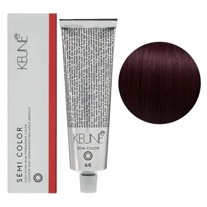 4/6 Середньо-коричневий червоний Фарба для тонування волосся без аміаку,  60 мл Demi-Permanent Color SЕМІ COLOR KEUNE