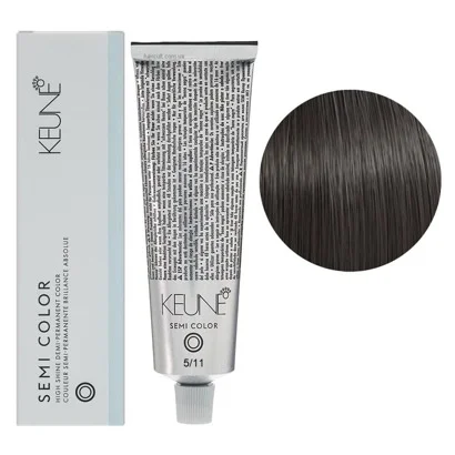 5/11 Світло-коричневий попелястий  інтенсивний  Фарба для тонування волосся без аміаку,  60 мл Demi-Permanent Color SЕМІ COLOR KEUNE