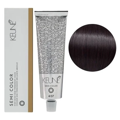 4/37 Середньо-коричневий золотисто-фіолетовий Фарба для тонування волосся без аміаку,  60 мл Demi-Permanent Color SЕМІ COLOR KEUNE