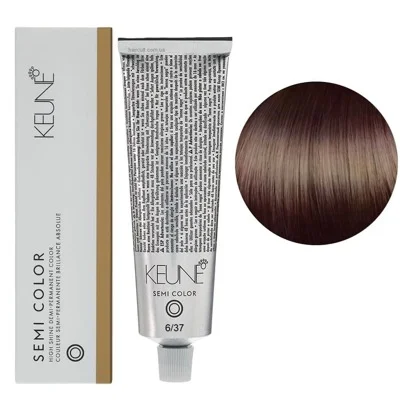 6/37 Темний блондин золотисто-фіолетовий  Фарба для тонування волосся без аміаку,  60 мл Demi-Permanent Color SЕМІ COLOR KEUNE