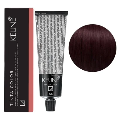 4/6 Середньо-коричневий червоний Фарба перманентна для волосся,  60 мл Permanent Color TINTA COLOR KEUNE