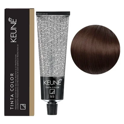 5/3 Світло-коричневий золотистий Фарба перманентна для волосся,  60 мл Permanent Color TINTA COLOR KEUNE
