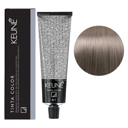 8/1 Світлий блондин попелястий Фарба перманентна для волосся,  60 мл Permanent Color TINTA COLOR KEUNE