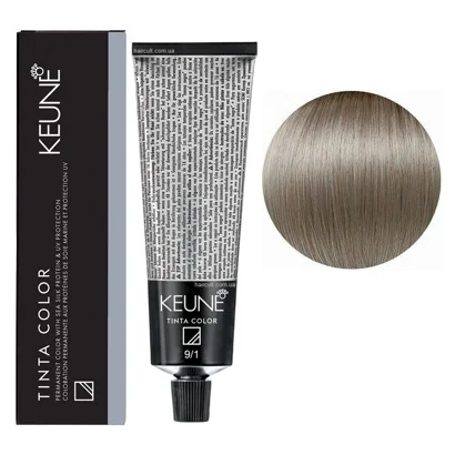 9/1 Дуже світлий блондин попелястий Фарба перманентна для волосся,  60 мл Permanent Color TINTA COLOR KEUNE