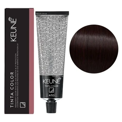 4/53 Середньо-коричневий махагоновий-золотисто Фарба перманентна для волосся,  60 мл Permanent Color TINTA COLOR KEUNE