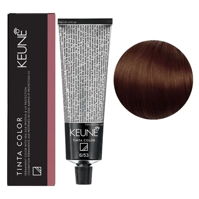 6/53 Темний блондин махагоново-золотистий Фарба перманентна для волосся,  60 мл Permanent Color TINTA COLOR KEUNE