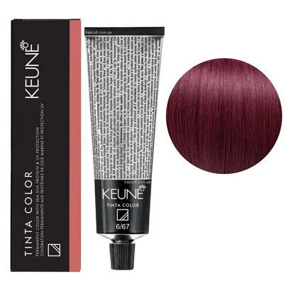 6/67 Темний блондин червоно-фіолетовий Фарба перманентна для волосся,  60 мл Permanent Color TINTA COLOR KEUNE