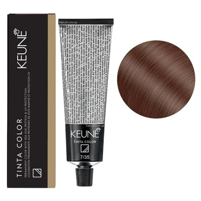 7/35 Середній блондин золотисто-махагоновий Фарба перманентна для волосся,  60 мл Permanent Color TINTA COLOR KEUNE