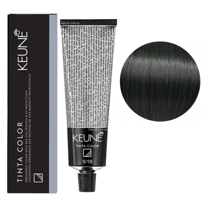 5/19 Світло-коричневий попелясто-матовий Фарба перманентна для волосся,  60 мл Permanent Color TINTA COLOR KEUNE