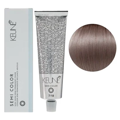 7/18 Середній блондин попелясто-мока Фарба для тонування волосся без аміаку,  60 мл Demi-Permanent Color SЕМІ COLOR KEUNE