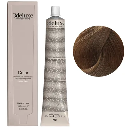 7/0 блондин натуральний Фарба перманентна для волосся, 100 мл Permanent Hair Color 3deluxe Professional