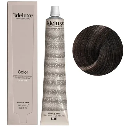 5/35 світло-коричневий шоколадний Фарба перманентна для волосся, 100 мл Permanent Hair Color 3deluxe Professional