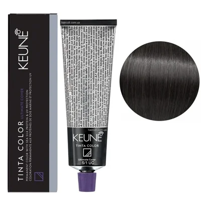 5/1 UC Світло-коричневий попелястий Фарба перманентна для волосся,  60 мл Permanent Color TINTA COLOR KEUNE