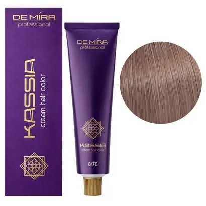 8/76 світлий блондин  коричнево-фіолетовий Крем-фарба перманентна, 90 мл Cream hair color KASSIA DEMIRA Professional